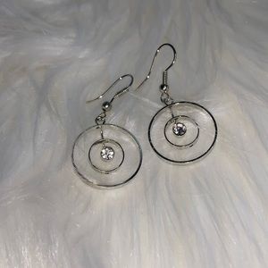 Circular Silver Dangle Fashion Earrings